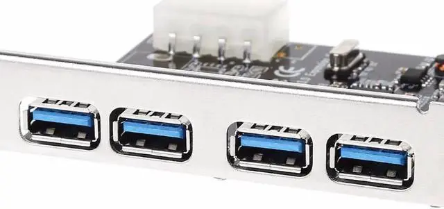 Alt view image 2 of 6 - Aomoproing Aneew 4 Port USB 3.0 to PCI-E PCIe Expansion Card PCI Express 1x Adapter Card USB3.0 Hub Controller