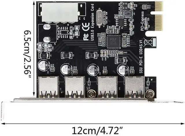 Alt view image 5 of 6 - Aomoproing Aneew 4 Port USB 3.0 to PCI-E PCIe Expansion Card PCI Express 1x Adapter Card USB3.0 Hub Controller