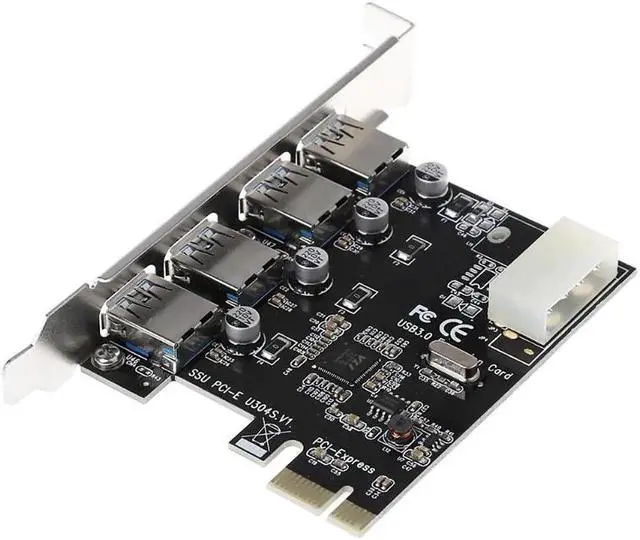 Alt view image 6 of 6 - Aomoproing Aneew 4 Port USB 3.0 to PCI-E PCIe Expansion Card PCI Express 1x Adapter Card USB3.0 Hub Controller