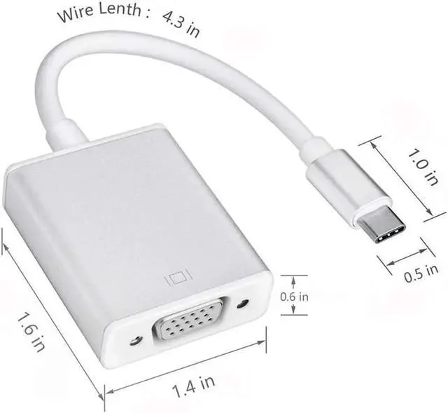Main image of USB-C to VGA Adapter, Bincolo USB 3.1 Type C (Thunderbolt 3) to VGA Converter Compatible with MacBook Pro, New MacBook, MacBook Air 2018, Dell XPS 13/15, Surface Book 2 and More