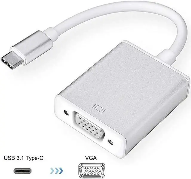 Alt view image 4 of 7 - USB-C to VGA Adapter, Bincolo USB 3.1 Type C (Thunderbolt 3) to VGA Converter Compatible with MacBook Pro, New MacBook, MacBook Air 2018, Dell XPS 13/15, Surface Book 2 and More