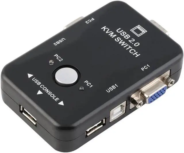 Alt view image 4 of 6 - 2 Ports USB 2.0 VGA/SVGA KVM Switch Box for Sharing Monitor Keyboard Mouse Newest Cable Adapter Stock 1920 X 1440