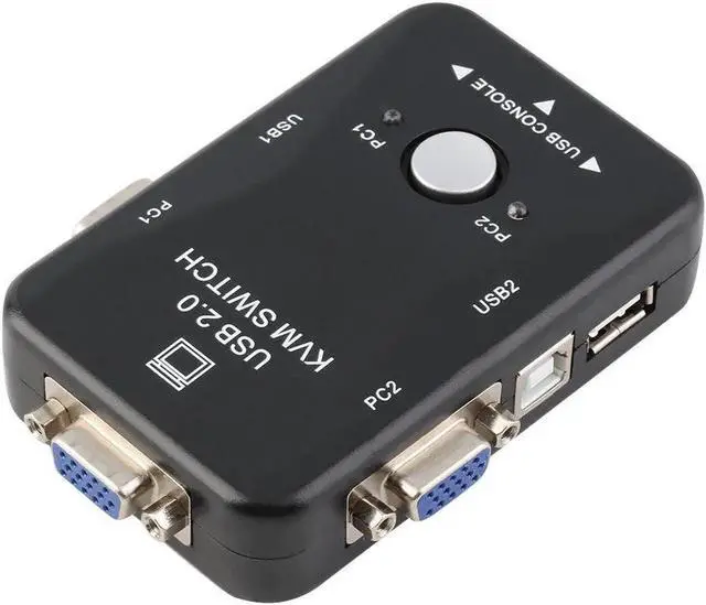 Main image of 2 Ports USB 2.0 VGA/SVGA KVM Switch Box for Sharing Monitor Keyboard Mouse Newest Cable Adapter Stock 1920 X 1440