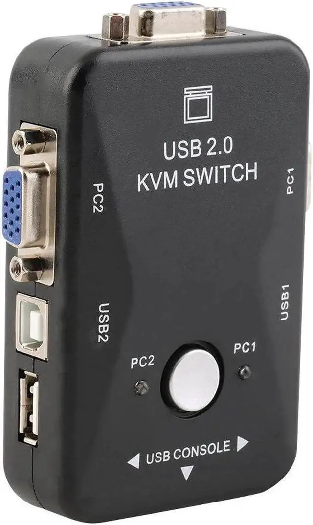Alt view image 5 of 6 - 2 Ports USB 2.0 VGA/SVGA KVM Switch Box for Sharing Monitor Keyboard Mouse Newest Cable Adapter Stock 1920 X 1440