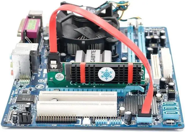 Alt view image 6 of 6 - NGFF M.2 B Key SATA Bus SSD to SATA3 Adapter PCI Express x1 x4 x8 x16 Slot SATA Cable Heatsink Suppor 2230 2242 2260 2280 M2 SSD
