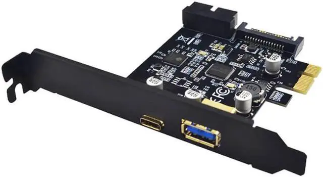 Main image of PCI E Card USB 3.0 PCI E Expansion Card Adapter External USB3.0 Port + 2.4A Fast Charge Internal 19pin Header SATA Power
