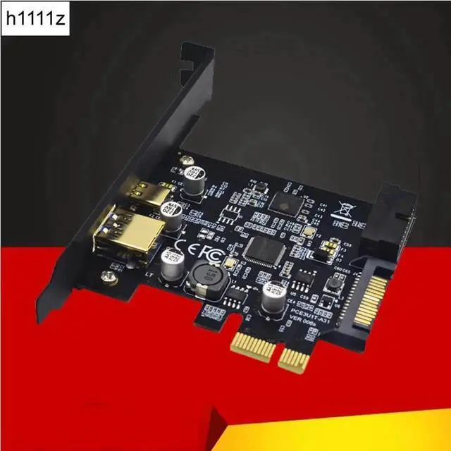 Alt view image 6 of 6 - PCI E Card USB 3.0 PCI E Expansion Card Adapter External USB3.0 Port + 2.4A Fast Charge Internal 19pin Header SATA Power