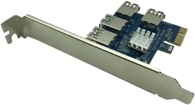 Alt view image 2 of 6 - PCIe 1 to 4 PCI express 16X slots Riser Card PCI-E 1X to External 4 PCI-e slot Adapter PCIe Port Multiplier Card for BTC Mining