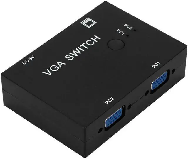 Alt view image 3 of 6 - 2 In 1 Out VGA Switcher 2 Port VGA Switch Box for Consoles Set-top Boxes 2 Hosts Share 1 Display Notebook Projector