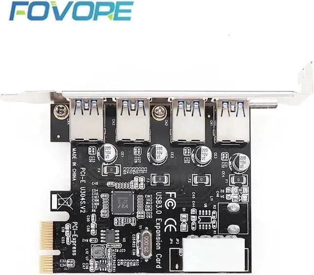 Alt view image 4 of 6 - 4 Port USB 3.0 PCI-e Expansion Card PCI express PCIe USB 3.0 Hub Adapter USB3.0 controller USB 3 0 PCI e PCIe express X1