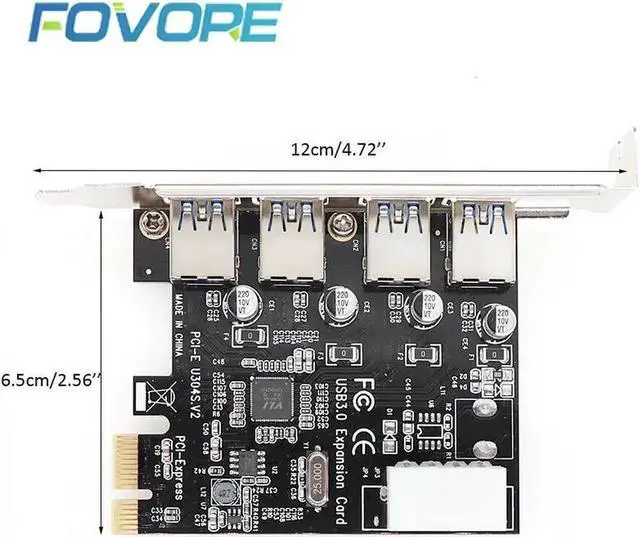 Alt view image 2 of 6 - 4 Port USB 3.0 PCI-e Expansion Card PCI express PCIe USB 3.0 Hub Adapter USB3.0 controller USB 3 0 PCI e PCIe express X1