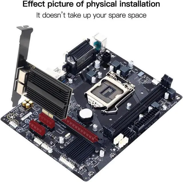 Alt view image 3 of 7 - 2.5Gbps PCIe Network Card Dual RJ45 Port Adapter with Intel I226 Chipset 2500/1000/100Mbps PCI Express Gigabit Ethernet NIC Card RJ45 LAN Port Controller for Desktop Gaming Office