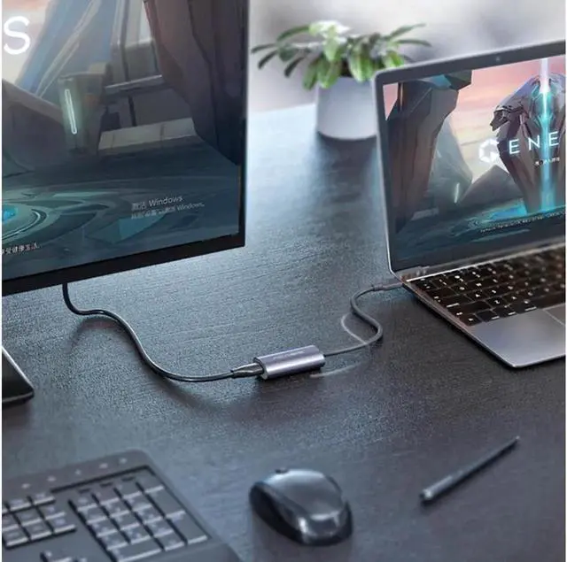 Alt view image 2 of 7 - 1080P USB 2.0 HDMI Video capture Card Grabber Record Box Record via DSLR Camcorder Compatible with VLC/OBS/Amcap for Live Streaming Broadcasting Video Recording