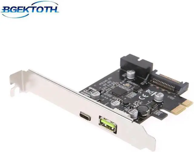 Alt view image 5 of 6 - Aomoproing PCI-E Express To USB 3.1 Type-C USB-C Plug Power Charger Expansion Card Adapter MAY-11