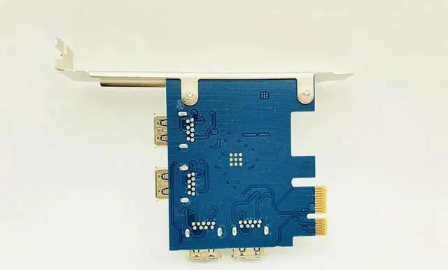 Alt view image 4 of 5 - PCI E 1 to 4 PCI Express X1 Riser Card PCIE 1X to 16X USB3.0 PCI E Riser Adapter Converter for Antminer Bitcoin Miner Mining