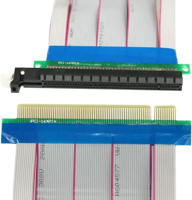Alt view image 2 of 6 - PCI-E 16X to 16X Riser Card Adapter Extender Cable PCI E 16 X PCI Express Flexible Riser 1X 4X 8X 16 X for BTC Miner Mining