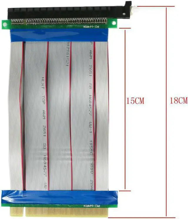 Alt view image 5 of 6 - PCI-E 16X to 16X Riser Card Adapter Extender Cable PCI E 16 X PCI Express Flexible Riser 1X 4X 8X 16 X for BTC Miner Mining