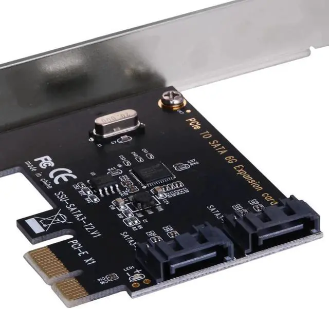 Alt view image 3 of 6 - Aomoproing 1 Set PCIe PCI Express to SATA3.0 2-Port SATA Connectors III 6G Controller Expansion Card Adapter for PCIe 2.0
