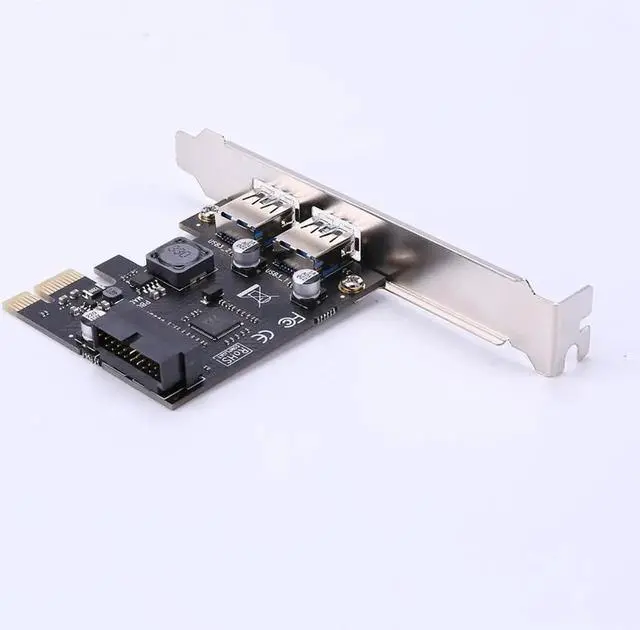 Alt view image 4 of 5 - Aomoproing 2 Port Usb 3.0 Pci-E Expansion Card External Usb3.0 Pcie Card Adapter With 2 Power Module Nec Chip For Desktop Pc Computer