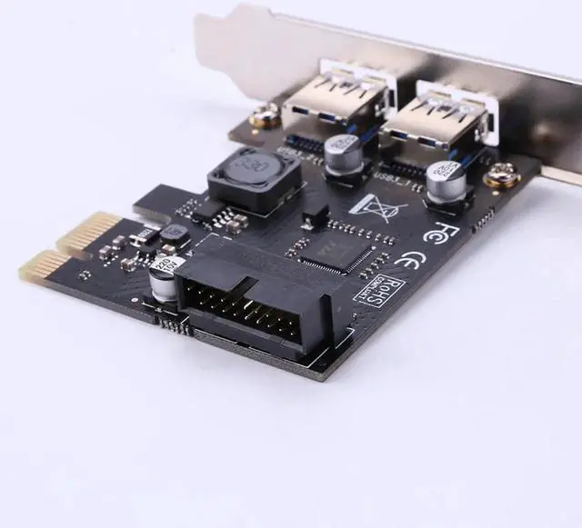 Alt view image 5 of 5 - Aomoproing 2 Port Usb 3.0 Pci-E Expansion Card External Usb3.0 Pcie Card Adapter With 2 Power Module Nec Chip For Desktop Pc Computer