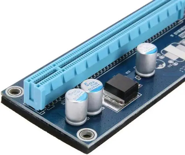 Alt view image 2 of 6 - 4pin PCIE PCI-E PCI Express Riser Card 1x To 16x With SATA 15pin To 4pin Power & 60cm USB3.0 Cable For BTC Mining Miner