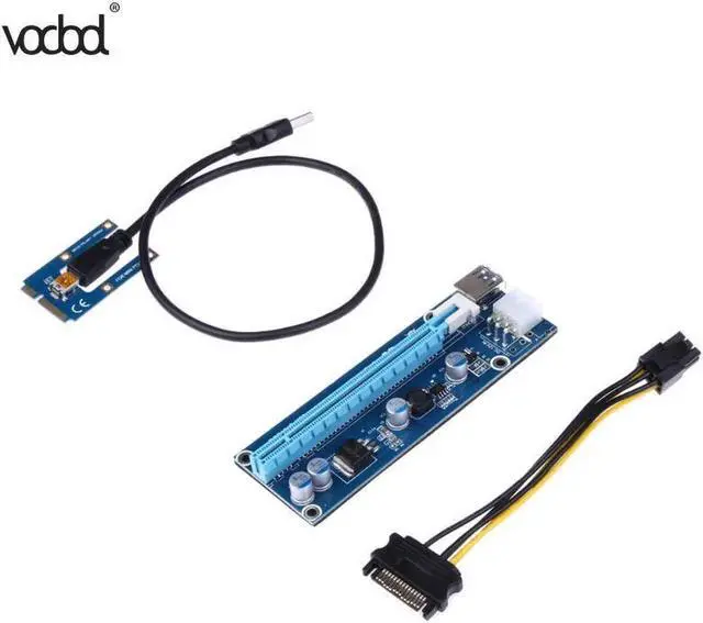 Alt view image 2 of 6 - USB 3.0 Mini PCI-E 16PIN to PCIe Riser Card PCI Express 1x to 16x Extender Adapter with SATA Power Cable for BTC Miner