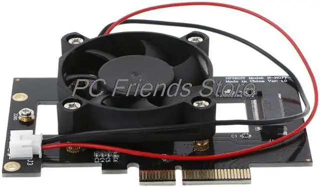 Alt view image 3 of 6 - Aomoproing PCI-E x4 to M.2 NGFF w/Cooling Fan for MZHPU128HCGM SM951 XP941 Adapter SSD Card-PC Friend