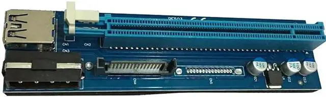 Alt view image 2 of 5 - For BTC Miner Machine PCI-E Extender PCI Express Riser Card 1x To 16x USB 3.0 SATA To 4Pin IDE Molex Power Extension Cable