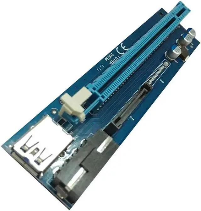 Alt view image 4 of 5 - For BTC Miner Machine PCI-E Extender PCI Express Riser Card 1x To 16x USB 3.0 SATA To 4Pin IDE Molex Power Extension Cable