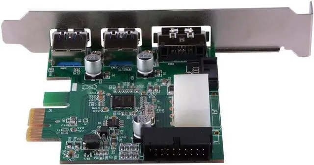 Alt view image 4 of 6 - Aomoproing PCIe to Dual USB 3.0 & 1 Port Power eSATA Expansion Card Hub Controller Adapter with Internal 19-Pin Connector For Desktop PC
