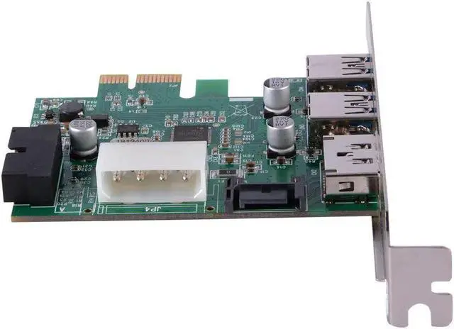 Alt view image 5 of 6 - Aomoproing PCIe to Dual USB 3.0 & 1 Port Power eSATA Expansion Card Hub Controller Adapter with Internal 19-Pin Connector For Desktop PC
