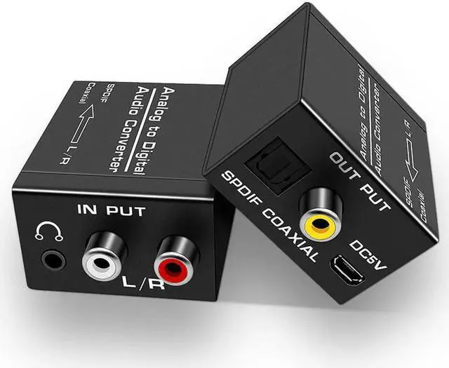 Alt view image 3 of 4 - Analog to Digital Audio Converter ADC Analog RCA L/R 3.5mm to SPDIF Coaxial Audio Converter with 3.5mm Jack Input