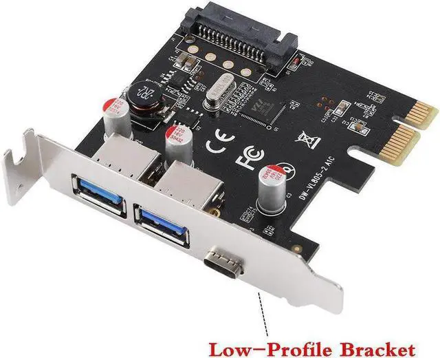 Alt view image 6 of 6 - Aomoproing USB 3.1 Type C PCIe Expansion Card PCI-e to 1 Type C and 2 Type A 3.0 USB Adapter PCI Express Controller Hub For Desktop PC