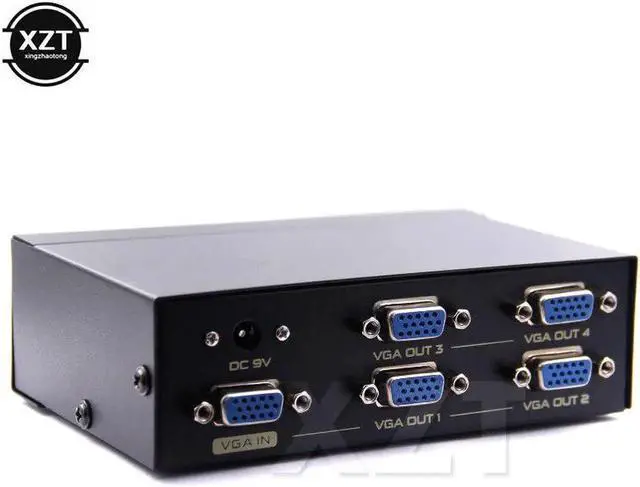 Main image of 1PCS 4 Port VGA Splitter HD VGA Video sharing 1-in-4-out 350MHZ 15HDF 60M high frequency 2048 * 1536 power supply NEW