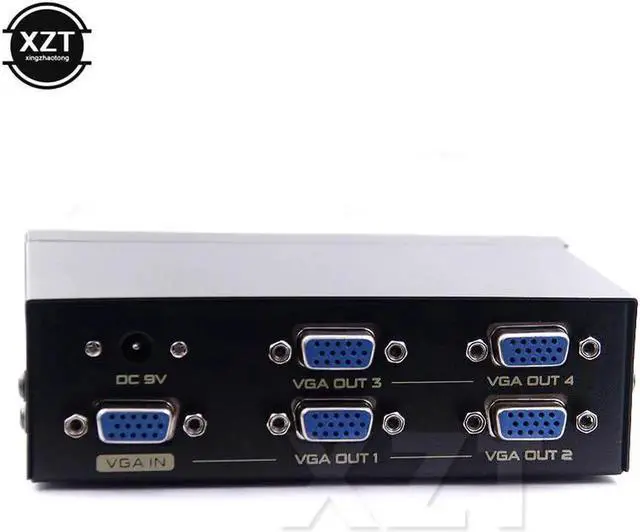 Alt view image 5 of 5 - 1PCS 4 Port VGA Splitter HD VGA Video sharing 1-in-4-out 350MHZ 15HDF 60M high frequency 2048 * 1536 power supply NEW