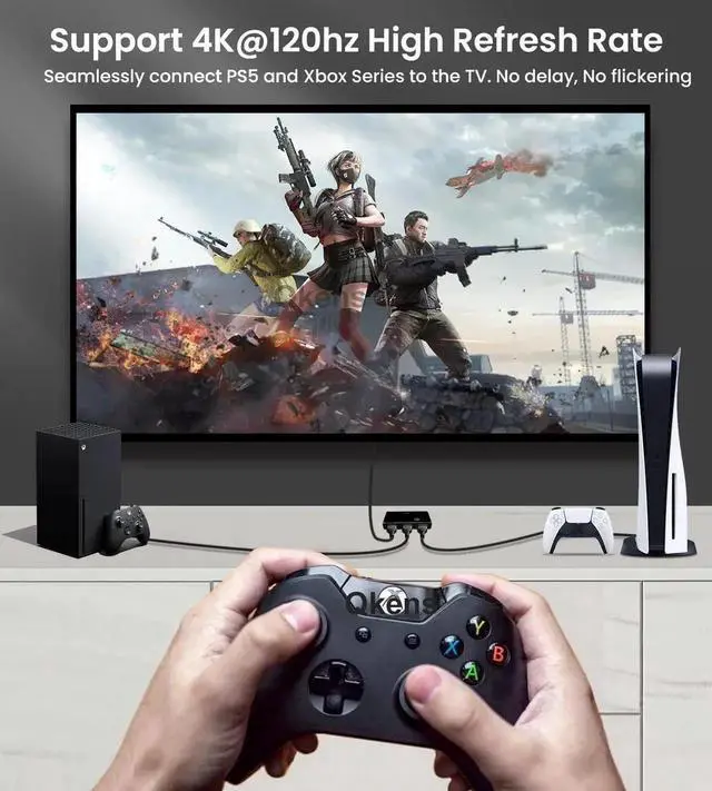 Alt view image 2 of 6 - 8K HDMI Switch 8k60hz 4K@120Hz Switcher 2 in 1 Out Bi-Direction Switch 1080p@240Hz Display Adapter Splitter Converter 1 in 2 Out