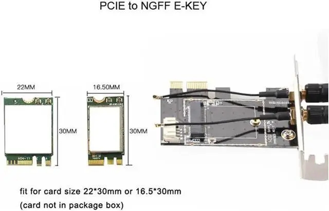 Alt view image 4 of 6 - Aomoproing Desktop Wireless Wifi Bluetooth Network Card Adapter Pcie To M.2 Expansion Card Wifi Adapter M.2 NGFF