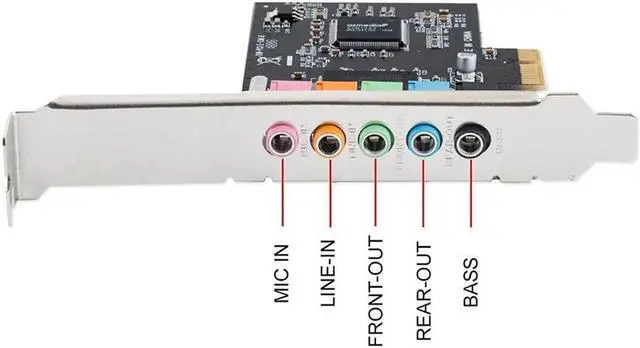 Alt view image 2 of 3 - Aomoproing Internal 5.1 3D Stereo PCI-e X1 Audio Card 32/64 Bit Sound Card PCI Express Adapter for PC Windows 10 with Full Profile Bracket