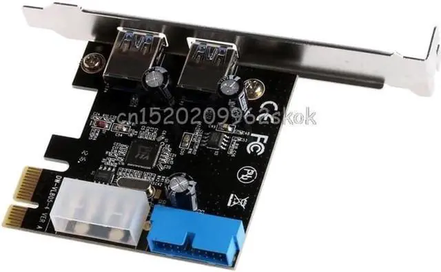 Alt view image 5 of 6 - Aomoproing 2 Ports PCI Express USB 3.0 Front Panel with Control Card Adapter 4-Pin & 20 Pin #H029#