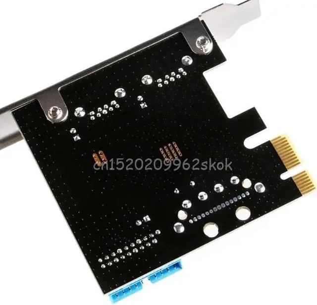 Alt view image 3 of 6 - Aomoproing 2 Ports PCI Express USB 3.0 Front Panel with Control Card Adapter 4-Pin & 20 Pin #H029#
