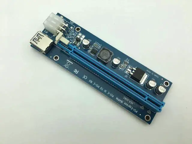 Alt view image 3 of 6 - USB 3.0 PCI-E Express 1x To 16x Extender Riser Card Adapter with 15pin to 6PIN Power SATA Cable For BTC Bitcoin Mining Miner