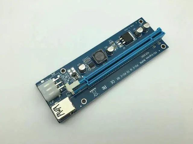Alt view image 2 of 6 - USB 3.0 PCI-E Express 1x To 16x Extender Riser Card Adapter with 15pin to 6PIN Power SATA Cable For BTC Bitcoin Mining Miner
