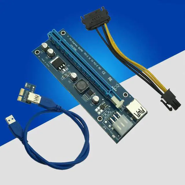 Main image of USB 3.0 PCI-E Express 1x To 16x Extender Riser Card Adapter with 15pin to 6PIN Power SATA Cable For BTC Bitcoin Mining Miner