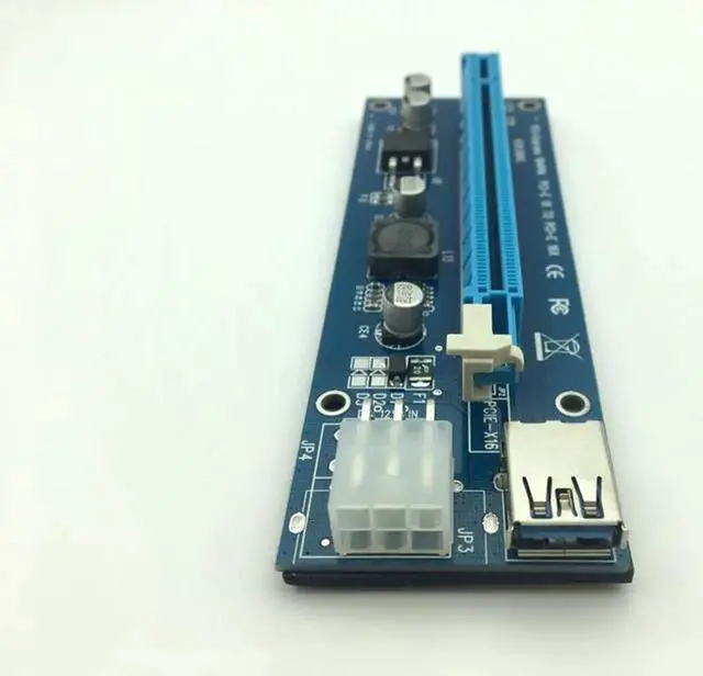 Alt view image 6 of 6 - USB 3.0 PCI-E Express 1x To 16x Extender Riser Card Adapter with 15pin to 6PIN Power SATA Cable For BTC Bitcoin Mining Miner