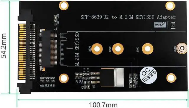 Alt view image 6 of 6 - NVME M.2 SSD M Key to U.2 Adapter with M.2 SSD Cooling M2 NVME PCI E SSD to PCI Express 4x X16 U.2 SFF 8639 Adapter for Computer