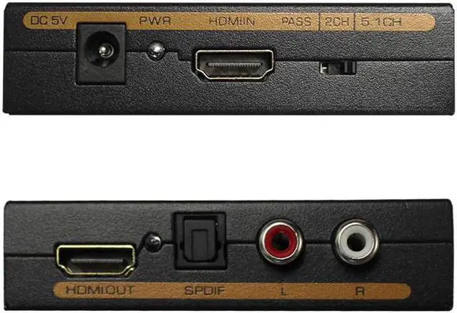 Main image of audio extractor HDMI to HDMI Optical TOSLINK SPDIF + RCA L/R Audio Extractor Converter HDMI Audio Splitter Adapter