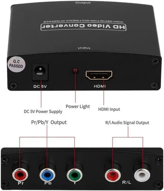 Alt view image 6 of 6 - Amplifier Converter HDMI to RGB Component (YPbPr) Video+R/L Audio Adapter Converter HD TV HD Video Converter 2 Channel