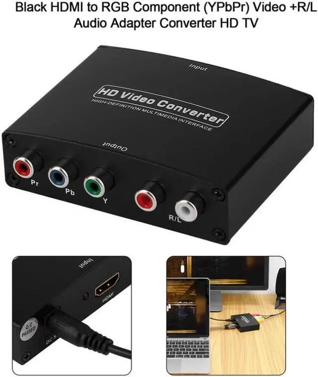 Alt view image 5 of 6 - Amplifier Converter HDMI to RGB Component (YPbPr) Video+R/L Audio Adapter Converter HD TV HD Video Converter 2 Channel