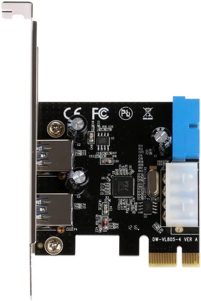 Alt view image 4 of 6 - Aomoproing Expansion Cards Durable USB 3.0 PCI Express Front Panel With Control Card Adapter 4-Pin & 20 Pin