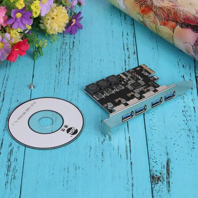 Alt view image 3 of 6 - Aomoproing ALLOYSEED 4 Port USB 3.0 PCI Express Card PCIe USB 3.0 Host Controller 4 x USB3.0 usb 3.0 add on card